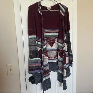 Hooded Open-Front Cardigan